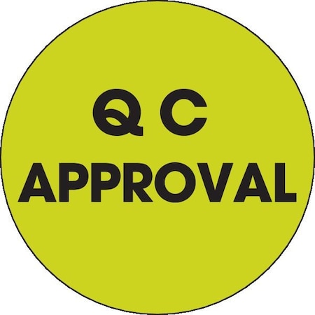 Decker Tape Products Label, DL3562, QC APPROVAL, 2" DL3562